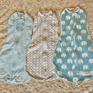 Woombie Bundle of Baby Sleep Swaddle Sacks Original and Convertible Small 0-3 mo